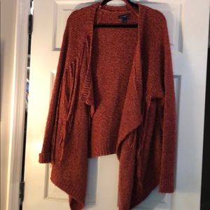 Oversized orange cardigan